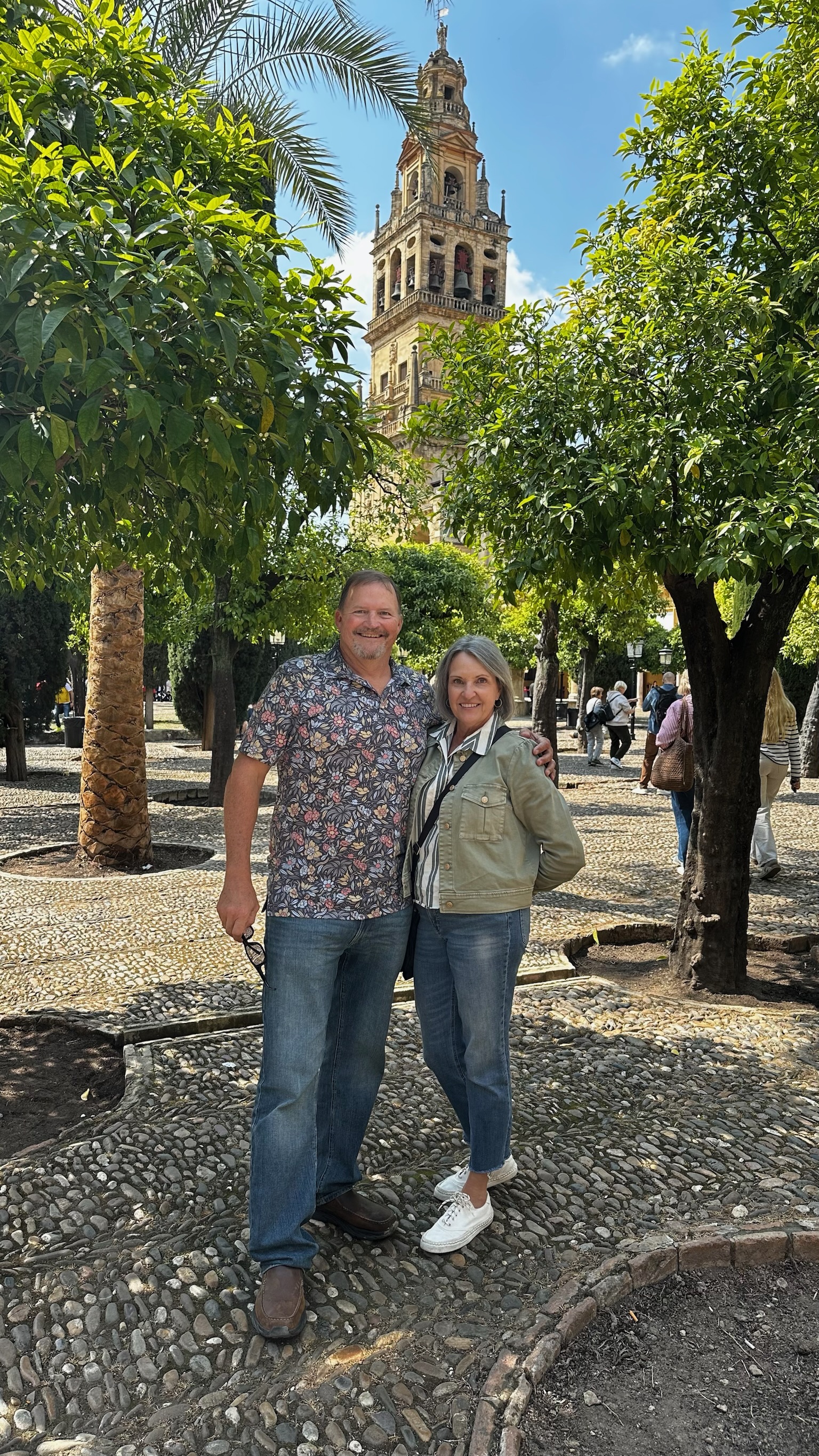 Just outside of the mezquita-catedral in the orange grove terrace!